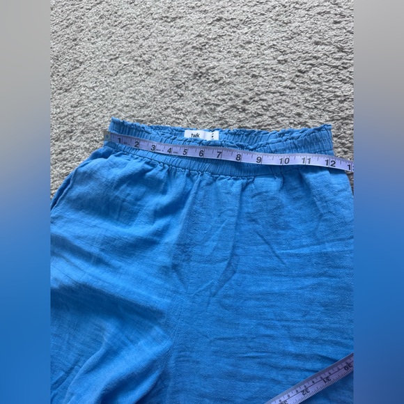 TWIK Organic Linen Wide leg Pant In Baby Blue - Picture 9 of 9